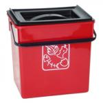 Cubo basura Reciclar rojo 28x20,5x27 cm.C/Asa y tapa 12l.
