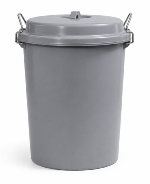 Basurero 50 litros con tapa gris. Diámetro 43 alto 53 cm