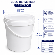 Cubo hermetico 15 litros