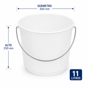 Cubo fuerte 11 litros graduado asa inox.