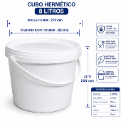 Cubo hermetico 8 litros
