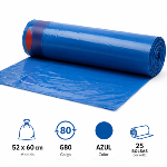 Bolsas de Basura autocierre  52x60 cm Azules G80 – Rollo 25 Resistentes