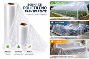 Bobina film polietileno transparente 2 m G/600-Largo 100 m.l.-
