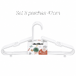 Lote 3 perchas plastico 42 cm