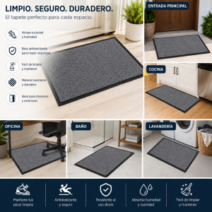 Felpudo moqueta standard 60 x 90 cm gris