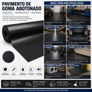 Pavimento de caucho circular 120 cm ancho -Rollo 10 m.l.-