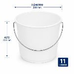 Cubo fuerte 11 litros graduado asa inox.