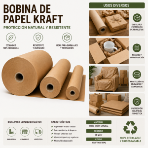 Bobina papel kraft mostrador 15 cm