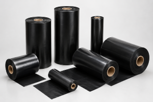  Bobina film polietileno negro 4 m G/200 -Largo 300 m.l.-