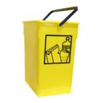 Cubo basura reciclar 29X32X40 cm. C/Asa -26 litros amarillo