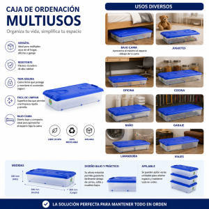 Caja multibox 60 litros con ruedas bajo cama
