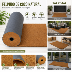 Felpudo coco 120 cm ancho Precio por metro lineal. Indique nº de metros que desea.