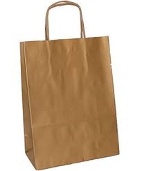 Bolsa Papel Kraft Marrón con Asa Rizada 32 x 41cm -Caja 250Ud-Alta calidad