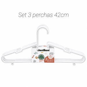 Lote 3 perchas plastico 42 cm