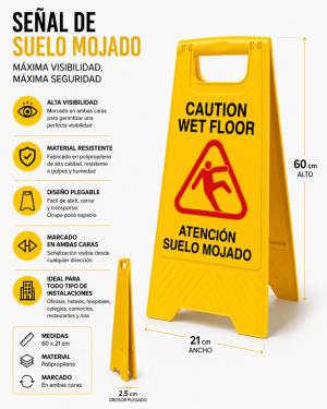 Señalizacion pavimento mojado Medida: 60 x 21 cm