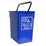 Cubo basura reciclar 29X32X40 cm. C/Asa -26 litros azul